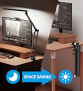 Space Saving LED Desk Lamps,Touch Adjustment 10 Color Temperatures &amp;10 Brightness Eye-Caring Mode...