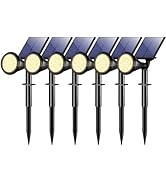 WELALO Solar Spot Lights Outdoor Waterproof IP65, 6 Pack 4 Lighting Modes Solar Powered Landscape...