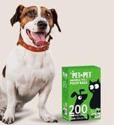 Pet N Pet 200 Counts Unscented Dog Poop Bags Rolls with Tie Handles, 41% Plant Based &amp; 59% PE Poo...