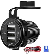 12V/24V Car USB Charger Socket - 3 USB Charger Socket for Car, Boat, Marine, Bus, Truck, Golf, RV...