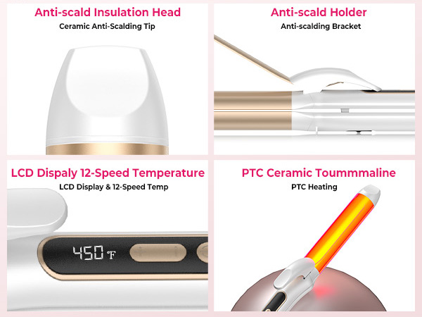 easy and safe to use with anti-scald head and holder