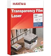 HARtwii Laser Transparency Film 100 Sheets 8.5 x 11 Inche Overhead Projector Film Clear Transpare...