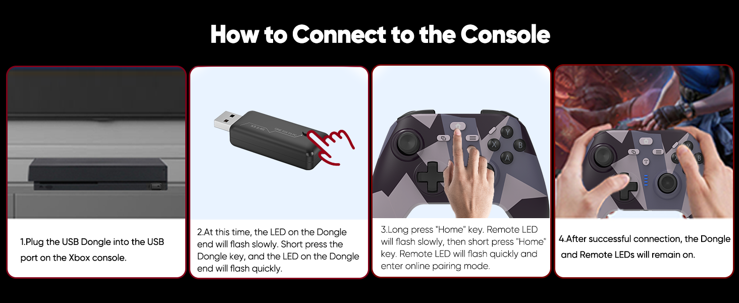 the way to connect controller on console
