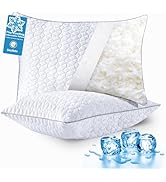 Cooling Pillows Queen Size Set of 2, Shredded Memory Foam Pillows, Adjustable Firm Bed Pillows Co...
