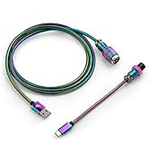 GUNMJO Pro 304 Stainless Steel Straight USB C Cable for Gaming Keyboard, Mechanical Keyboard Cabl...