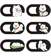PRESSINART 6Pcs 6 Styles Dog Camera Cover Slide Cute Laptop Accessories 0.04 Inch Ultra Thin Phon...