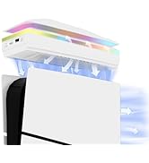 JDGPOKOO Dustproof PS5 Slim Cooling Fan with 8 Modes Light, Upgraded Quiet Fan Compatible with Pl...