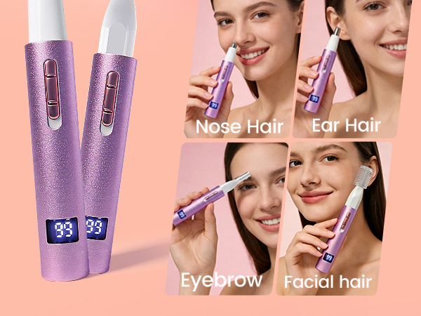 Mendaping 2025 Rechargeable Nose and Ear Hair Trimmer With LED Dispaly for Women Men
