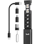 BUDI USB Adapter Kit,Multifunctional Compact Cable Card, Travel Portable Aluminum Storage Case wi...