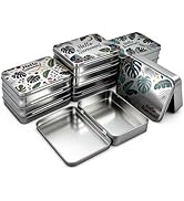Goodma 12 Pack Empty Rectangular Silver Metal Tins Storage Organizer Gift Boxes with Hello Summer...