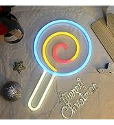 ENUOLI Lollipop Neon Signs LED Candy Neon Light for Wall Decor USB/Battery Powered Candy Shaped D...