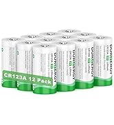 DURNERGY CR123A 3V Lithium Battery 12 Pack, 10 Years Shelf Life, 123 Batteries Lithium, 123A Lith...