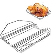 BQMAX Adjustable Turkey Chicken Roasting Rack, Universal Rib Roasting Rack, V-Shaped Turkey Roast...
