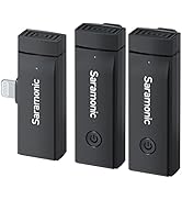 Saramonic Wireless Lavalier Microphone for iPhone iPad 2.4Ghz Clip On Lapel Condenser Mic Plug an...