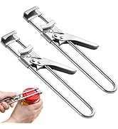2 Pack Adjustable Stainless Steel Jar Opener, Easy Grip Manual Bottle &amp; Tight Lid Opener for Elde...
