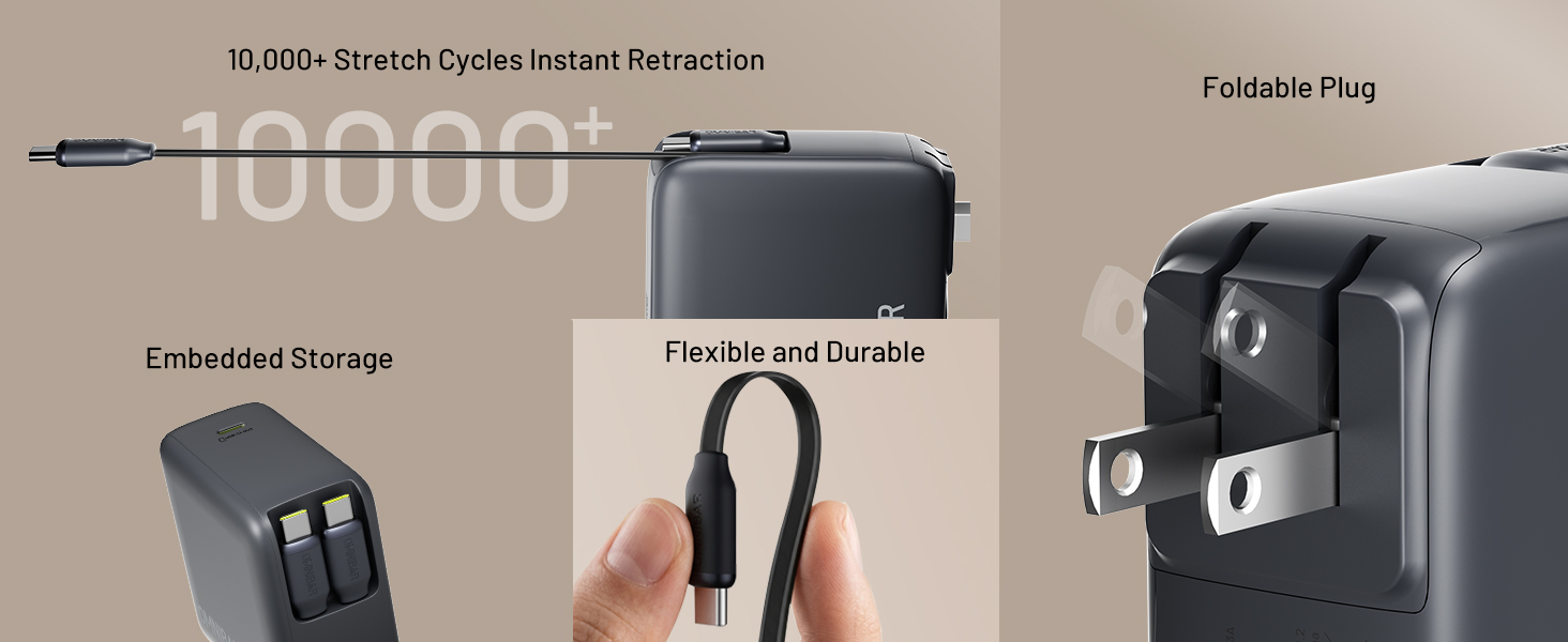 67W Retractable Wall Charger