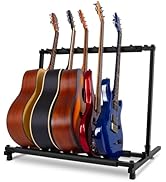 AODSK 5 Multi Guitar Stand Rack with Folding Design,Multiple Guitars Stand,Portable Black Guitar ...