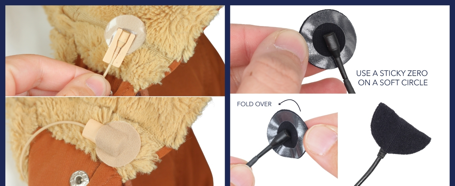 Multi-panel instructional images showing step-by-step process of using a staple gun to attach material to a surface.