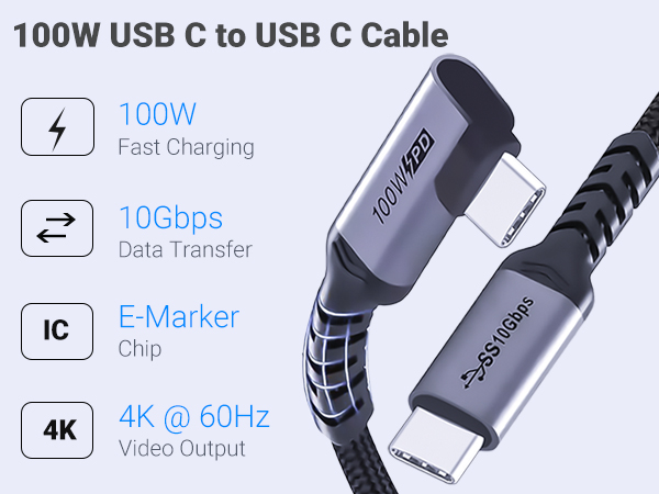 100W USB C to USB C Cable