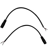 UpperFu 2Pcs DC Power Pigtail Cable 7.9mm x 5.5mm 8mm Female Wire Supply Adapter 16AWG 12V 24V DC...