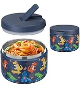 Pawtong 12oz Insulated Vacuum Food Jar with Buckle Lid Wide Mouth Soup Thermo for Hot Food Kids L...
