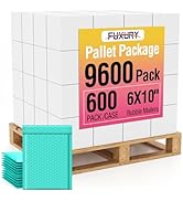 Fuxury Bubble Mailers 6x10" Teal Padded Envelopes 9600 Pack Bulk Strong Adhesion Full Pallet of P...