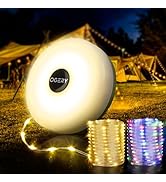 OGERY Camping String Lights, 4 in 1 Quick Storage 32.8FT Rechargeable Indoor Outdoor Fairy String...