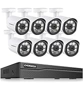 EVERSECU 3MP PoE Home Security Camera System, 8 Channel H.265+ NVR Recorder with (8) 3.0MP Outdoo...