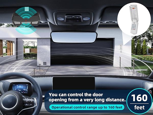 You can control the door opening from a very long distance.