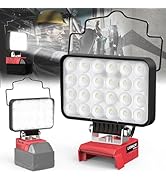 LIVOWALNY LED Work Light for Milwaukee 18V Battery, 78W 7800 LM Flashlight with 140° Pivoting Hea...