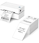 Anycash Bluetooth Thermal Shipping Label Printer + 4" x 6" Fanfold Thermal Shipping Labels