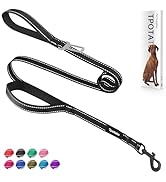 6 Foot Black Dog Leashes for Large Medium and Small Breed Dogs That Pull,Reflective Nylon Heavy D...