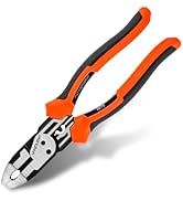 VANQUISH 8.5'' Linesman Plier with Tape Puller and Wire Crimper High Leverage Multifunctional Cr-...