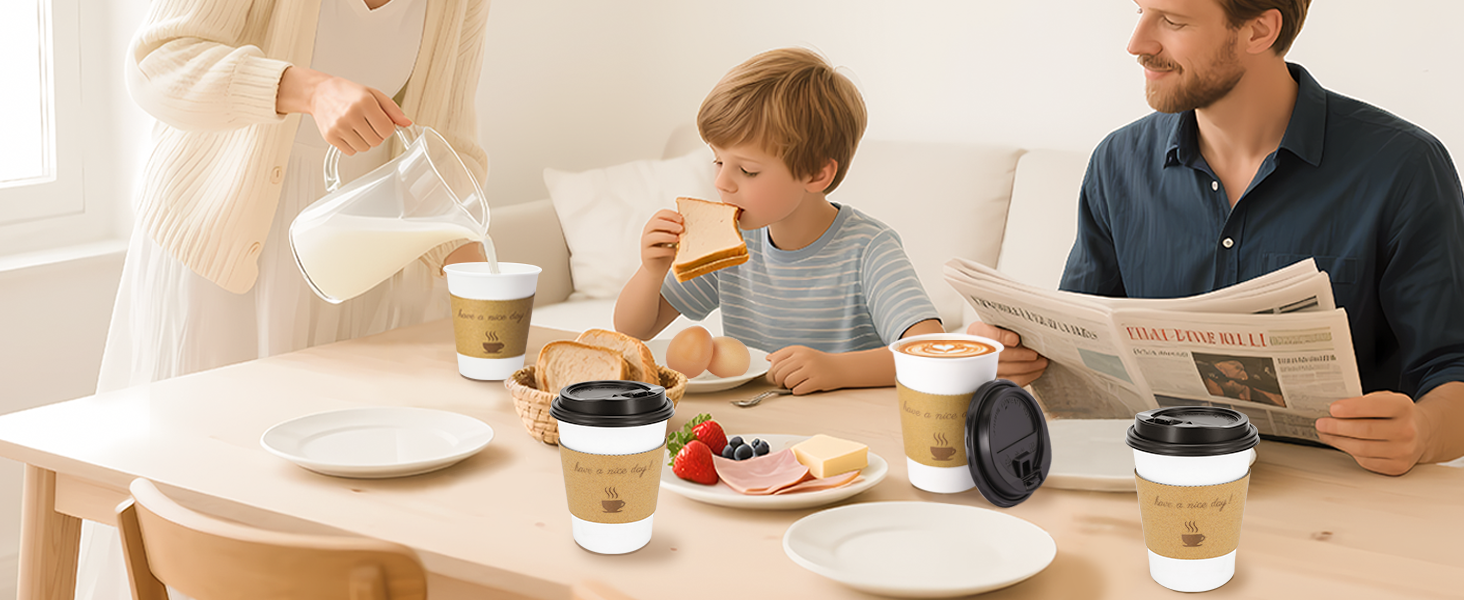 disposable coffee cups with lids 12oz