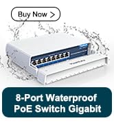 YuanLey 8-Port PoE Switch Gigabit- Waterproof Outdoor Ethernet Unmanaged Network Switch 1000Mbps,...