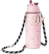 ChugJug Cute Water Bottle with Strap, 40oz Insulated Stainless Steel Bottle for Girls, Travel &amp; D...