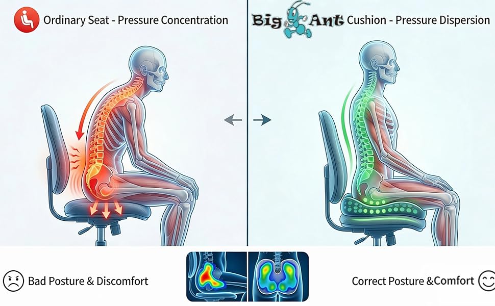 sciatica pain relief long road trips commute heavy duty wont flatten memory foam