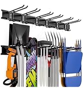 INCLY Garden Tool Organizer Wall Mount, 48 Inch Metal Garage Wall Storage Rack Heavy Duty Yard To...