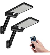 Aqonsie 56LED Remote Solar Flood Light, Outside Security Motion Sensor Lights with Remote, 3 Ligh...