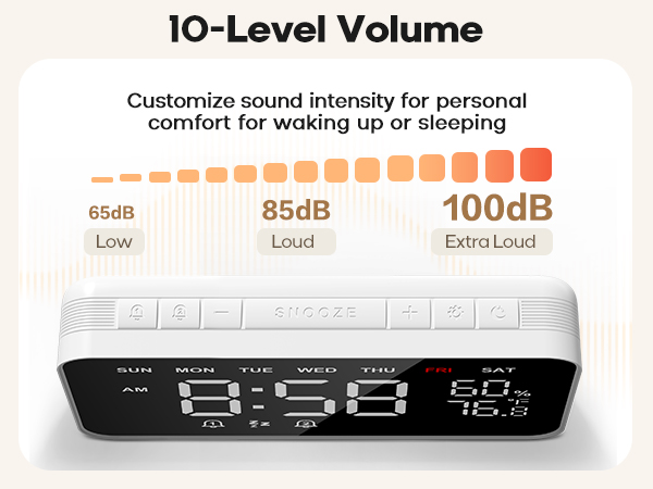 digital alarm clock for heavy sleepers kids adults loud alarm clock
