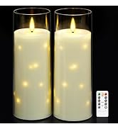 kakoya 11" x 4" Large Outdoor Waterproof Flameless LED Candles with Remote and Timer,Acrylic Pill...