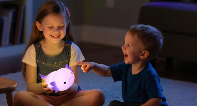 Purple Axolotl lamp