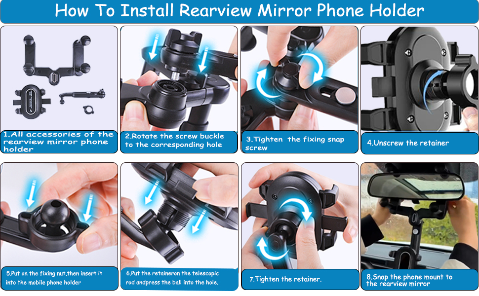 how to install rearview mirror phone holder