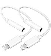 iPhone Headphone Adapter, 2 Pack [Apple MFi Certified] Lightning to 3.5 mm Headphone Jack Aux Aud...