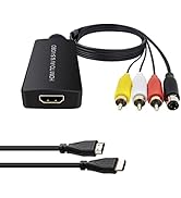 Dingsun HDMI to SVideo Converter HDMI to Audio Video Converter HDMI to RCA Adapter with Svideo Ca...