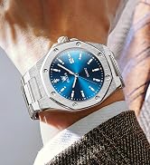 OLEVS Mens Watches Octagonal Luxury Stainless Steel Dress Watches for Men Quartz Analog Large Fac...