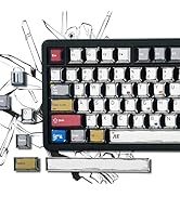 Retro Anime PBT Keycaps-Cherry Key caps, Manga Japanese Theme Keycaps 60 65 75 100 Percent, 5 Sid...