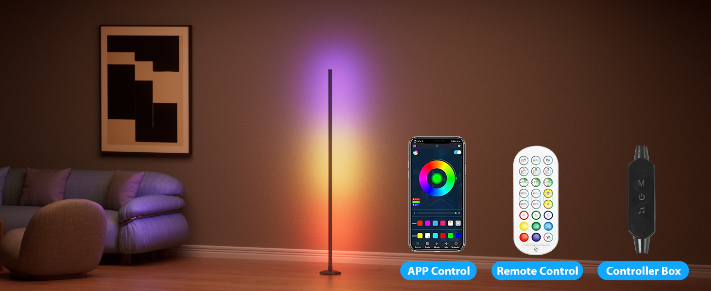 RGB LED Corner Lamp with Remote Control