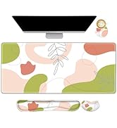 AIMSA Keyboard Mouse Pad Wrist Rest Set, Extended Desk Mat+ Ergonomic Mouse Pad with Wrist Rest+ ...
