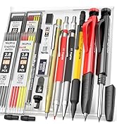 Nicpro 17 Pack CP2000 Carpenter Pencil with Sharpener, Mechanical Pencils Set with 57 Refills, Ca...
